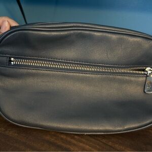 Royce Leather Waist Bag in Dark Navy